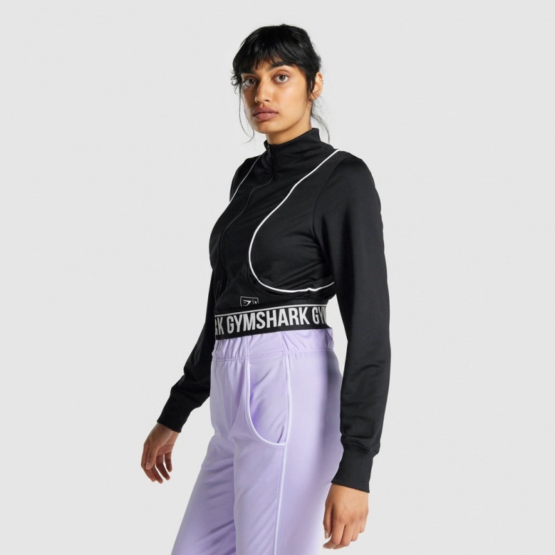 Chaquetas Gymshark Recess Pista Negras | 01SLRZQPE