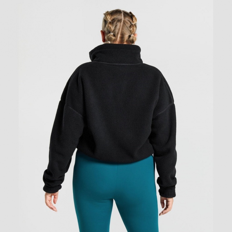Chaquetas Gymshark Sherpa Negras | 72SVUJZOQ