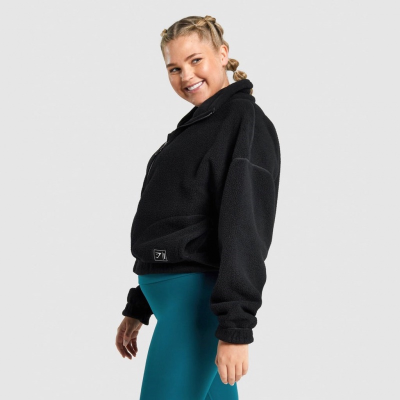 Chaquetas Gymshark Sherpa Negras | 72SVUJZOQ