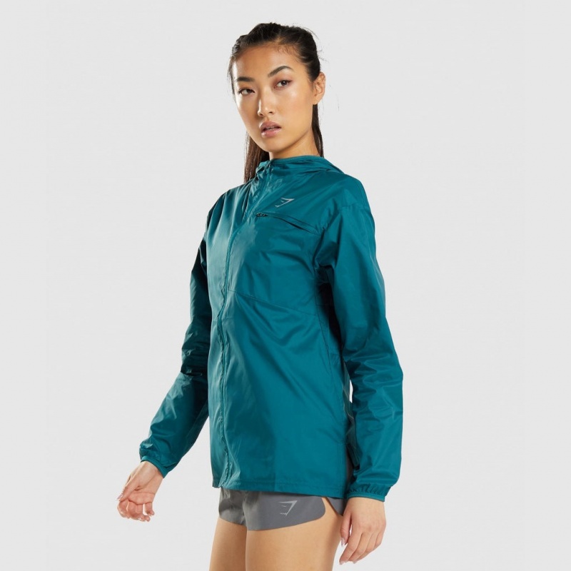 Chaquetas Gymshark Speed Windbreaker Teal | 80LMACEQY