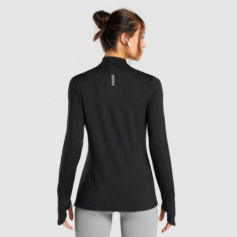Chaquetas Gymshark Speed Zip-Up Negras | 67FKOMRVT