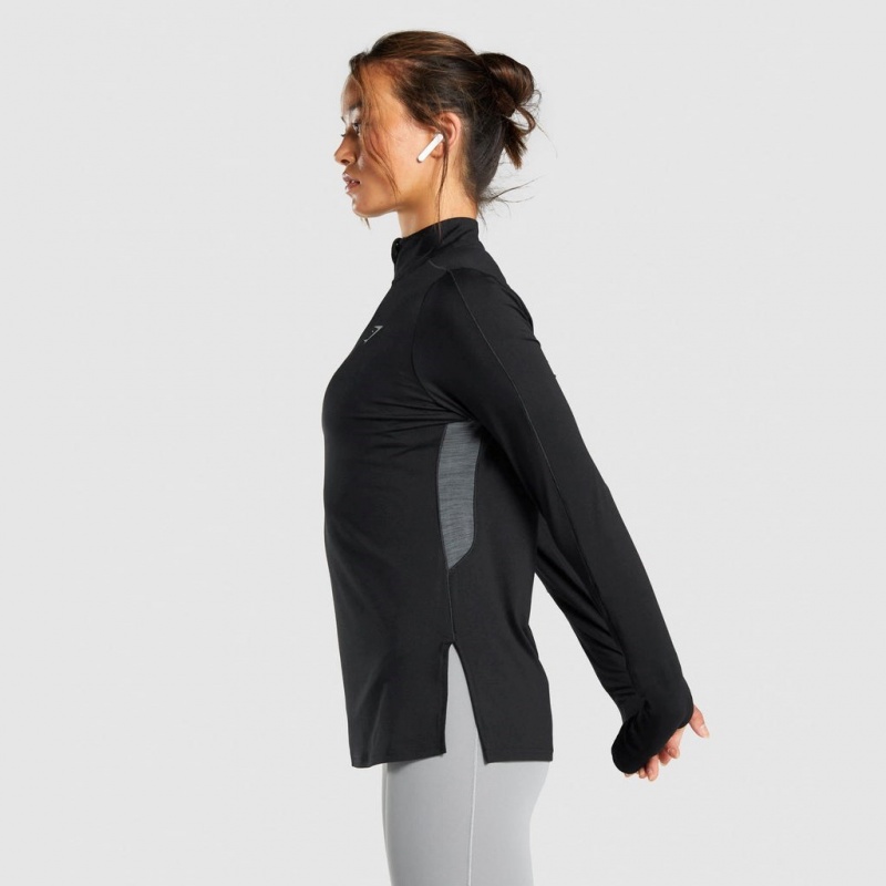 Chaquetas Gymshark Speed Zip-Up Negras | 67FKOMRVT