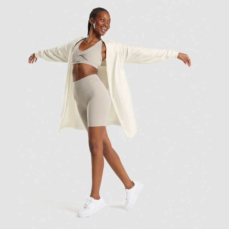 Chaquetas Gymshark Whitney Oversized Robe Unbleached | 82GDTSMIK