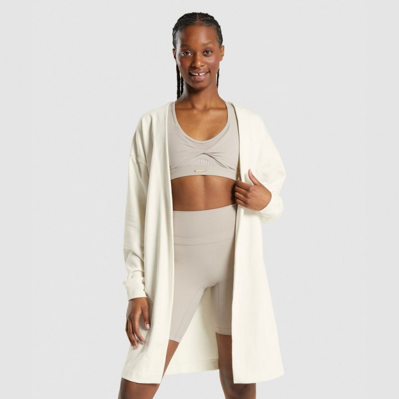Chaquetas Gymshark Whitney Oversized Robe Unbleached | 82GDTSMIK