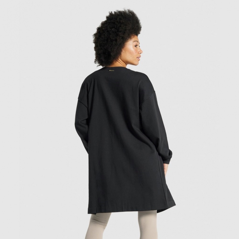 Chaquetas Gymshark Whitney Oversized Robe Negras | 96DUPIZBA