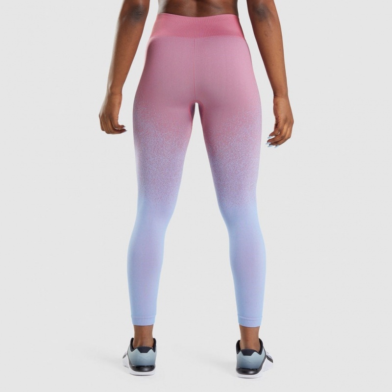Leggins Gymshark Adapt Ombre Seamless Rosas Rosas Azules Claro | 67VBDAWMQ