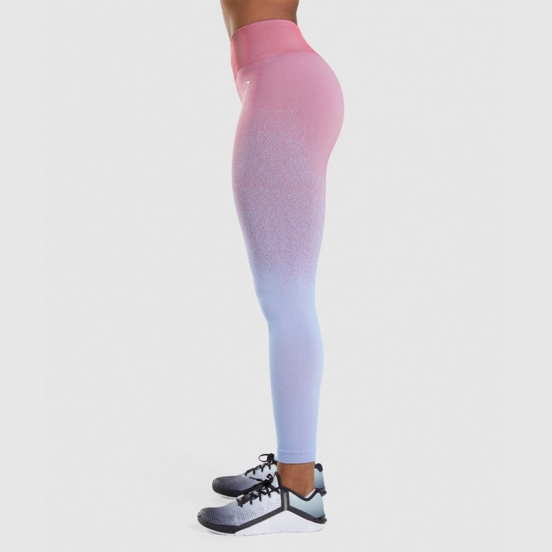 Leggins Gymshark Adapt Ombre Seamless Rosas Rosas Azules Claro | 67VBDAWMQ