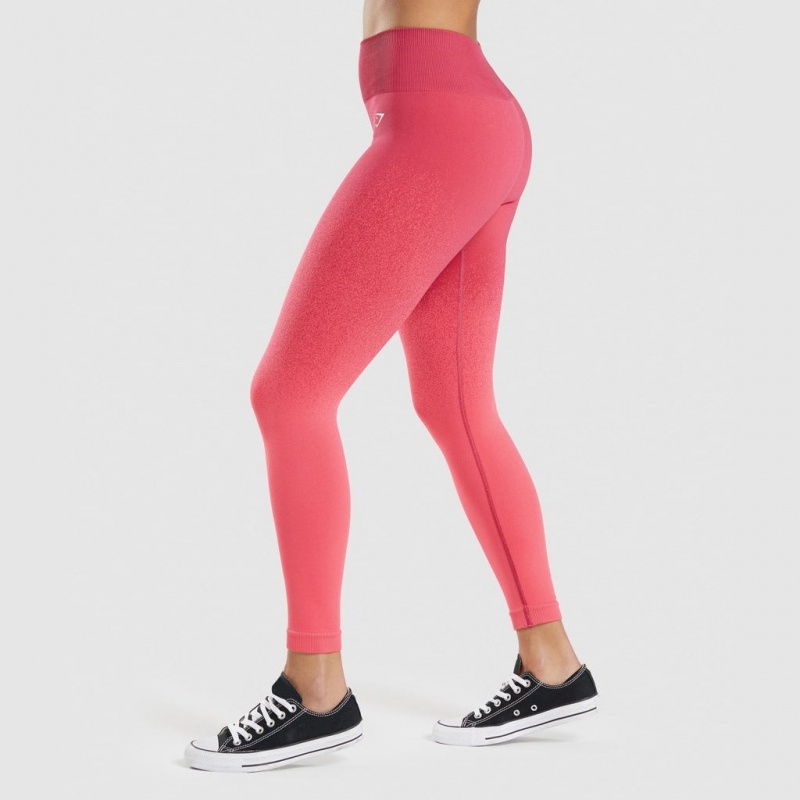 Leggins Gymshark Adapt Ombre Seamless Rosas Rojas | 39QAWYFUM