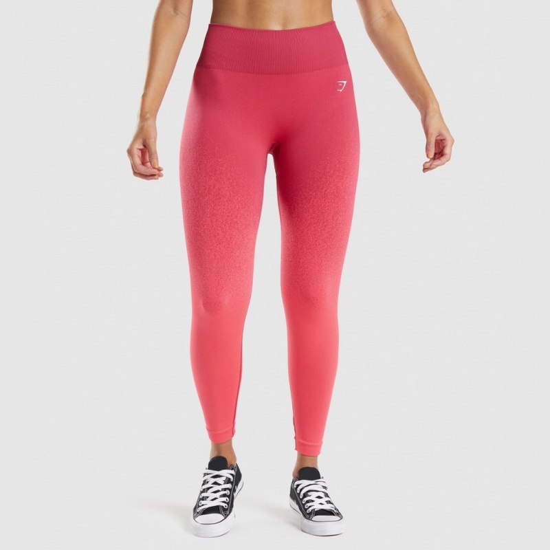 Leggins Gymshark Adapt Ombre Seamless Rosas Rojas | 39QAWYFUM