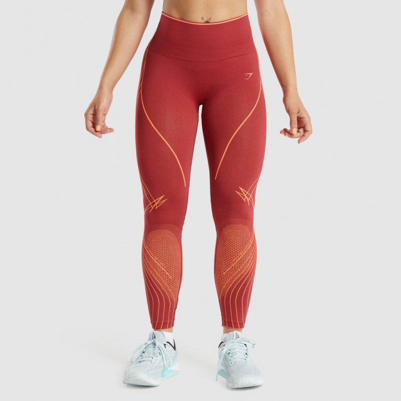 Leggins Gymshark Apex Seamless High Rise Burdeos | 89VAEGRBO