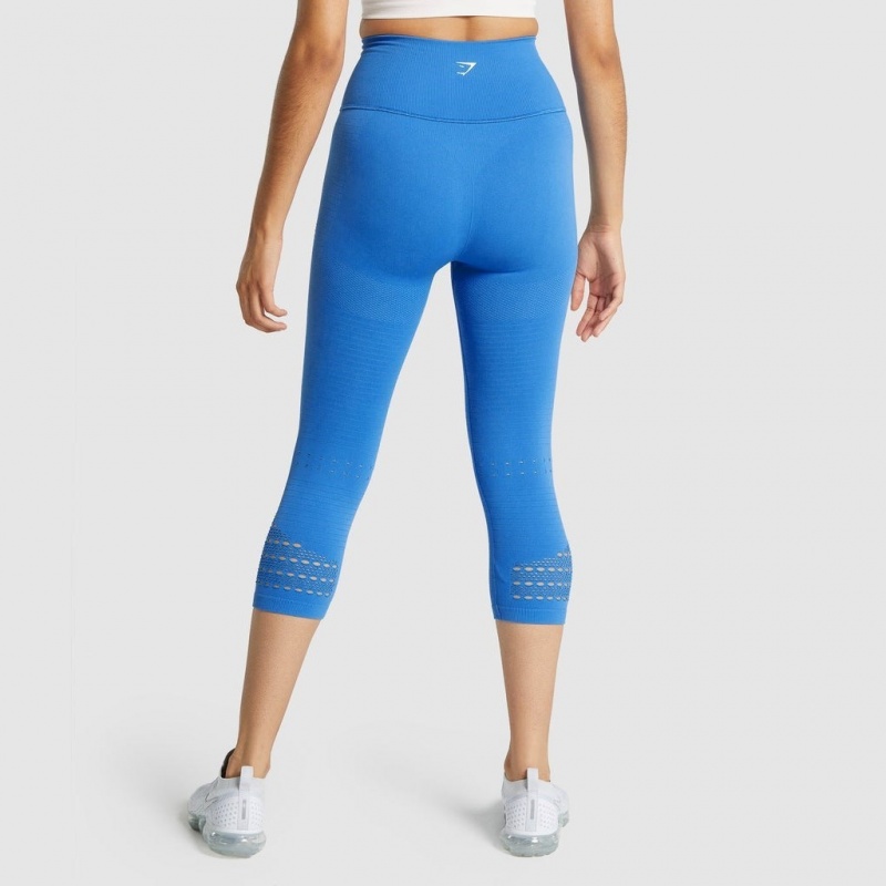 Leggins Gymshark Energy Seamless Cropped Azules | 82TDNAXIJ