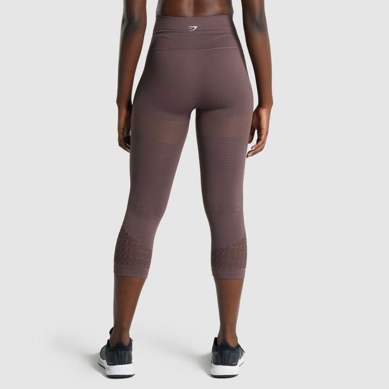 Leggins Gymshark Energy Seamless Cropped Marrones | 98LRFWKBM