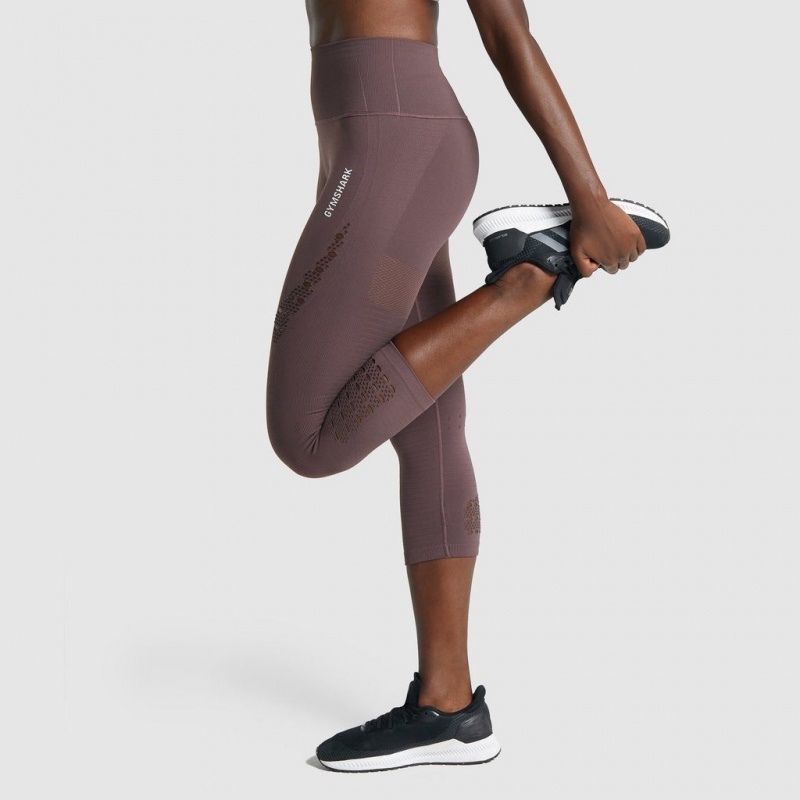 Leggins Gymshark Energy Seamless Cropped Marrones | 98LRFWKBM