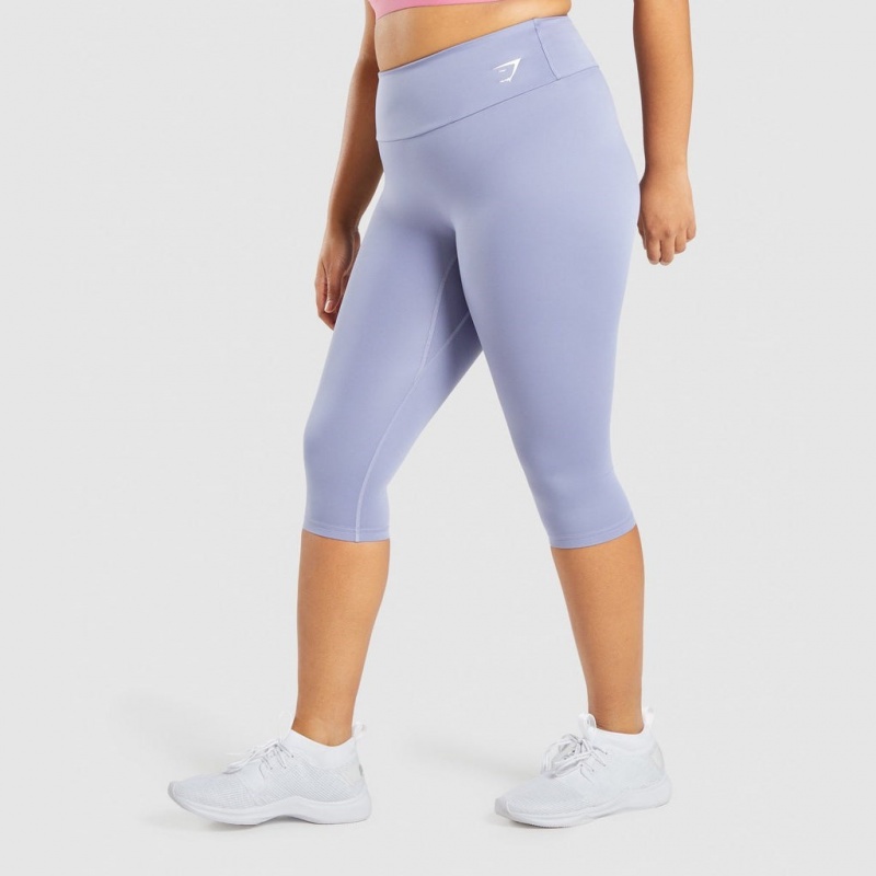 Leggins Gymshark Entrenamiento Cropped Azules Claro | 34XGUKMBD