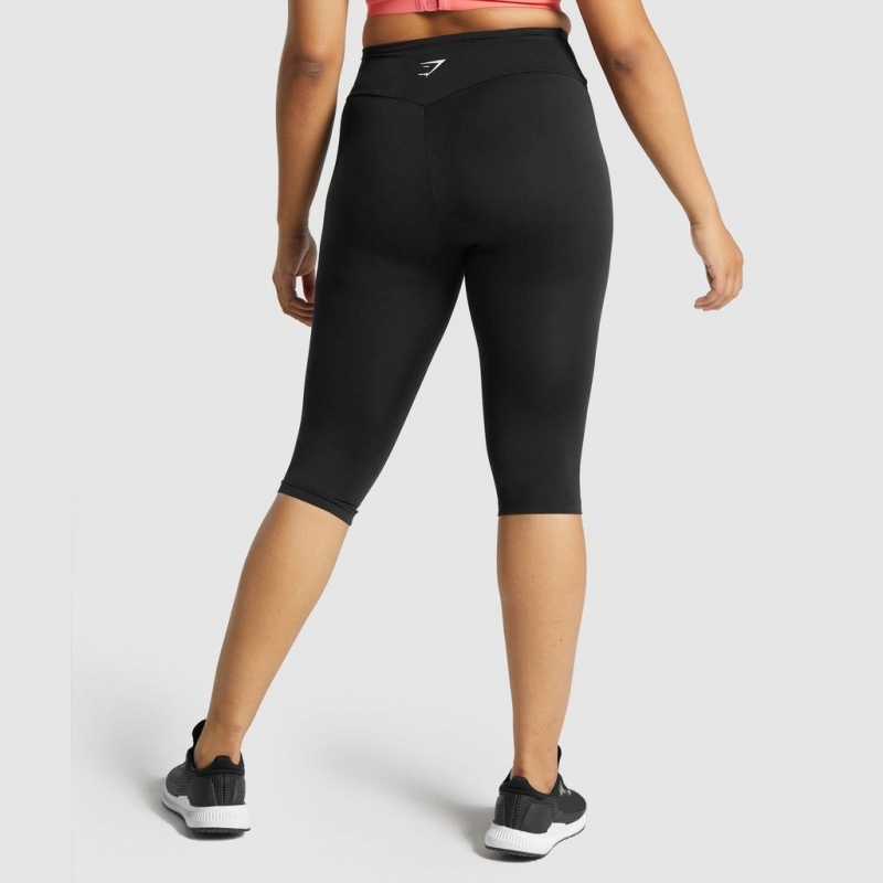 Leggins Gymshark Entrenamiento Cropped Negras | 47VMKZYSE