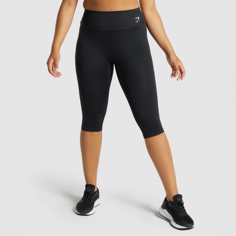 Leggins Gymshark Entrenamiento Cropped Negras | 47VMKZYSE