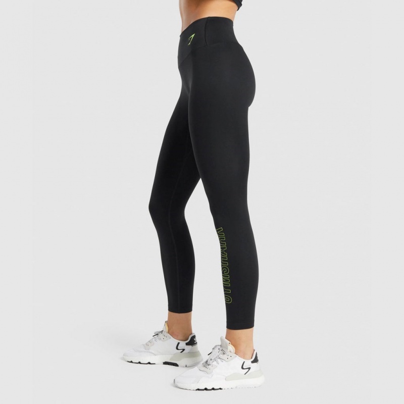 Leggins Gymshark Entrenamiento Estampadas Negras | 13SNUJPWZ