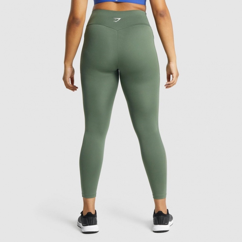 Leggins Gymshark Entrenamiento Mesh Pocket Verde | 63KNOFLJY