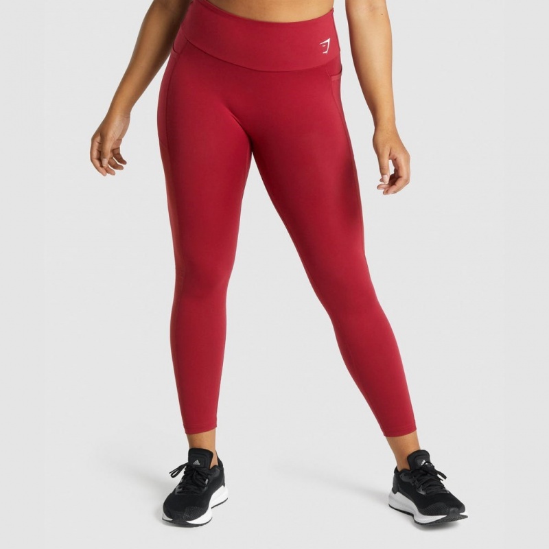 Leggins Gymshark Entrenamiento Mesh Pocket Burdeos | 79RMPJBUY