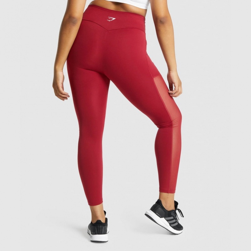 Leggins Gymshark Entrenamiento Mesh Pocket Burdeos | 79RMPJBUY
