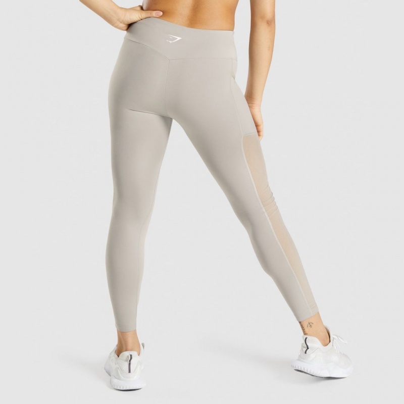 Leggins Gymshark Entrenamiento Mesh Pocket Gris | 31UJBRTQH