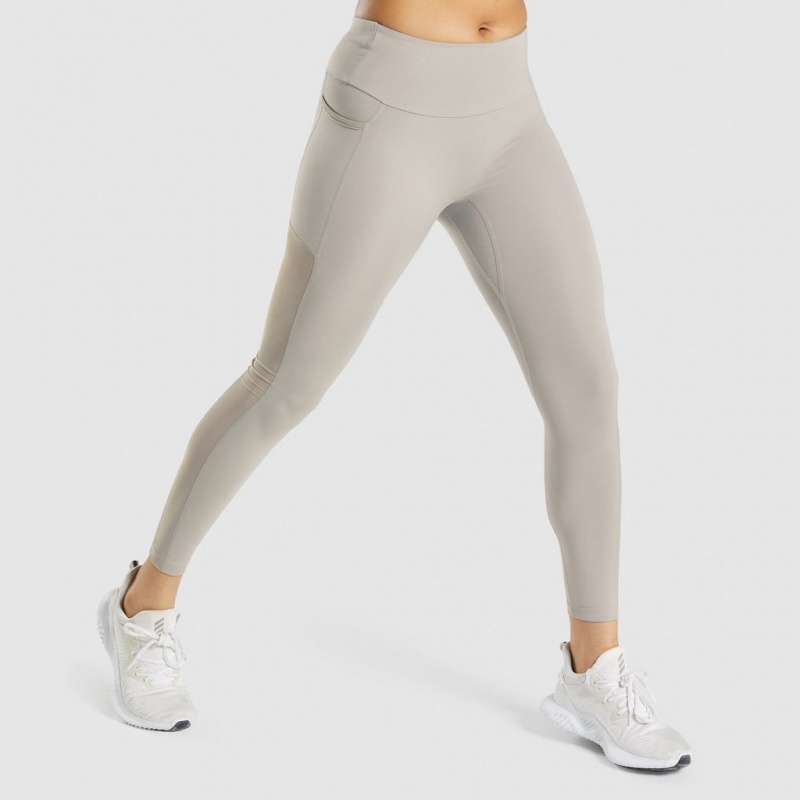 Leggins Gymshark Entrenamiento Mesh Pocket Gris | 31UJBRTQH