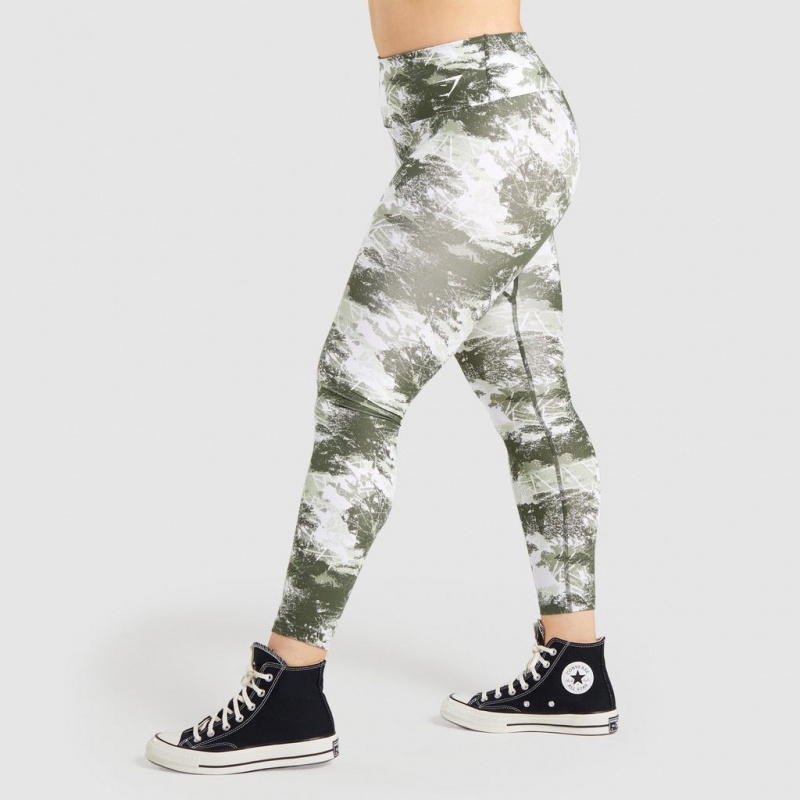 Leggins Gymshark Entrenamiento Verde Camuflaje | 82PWFVZCK
