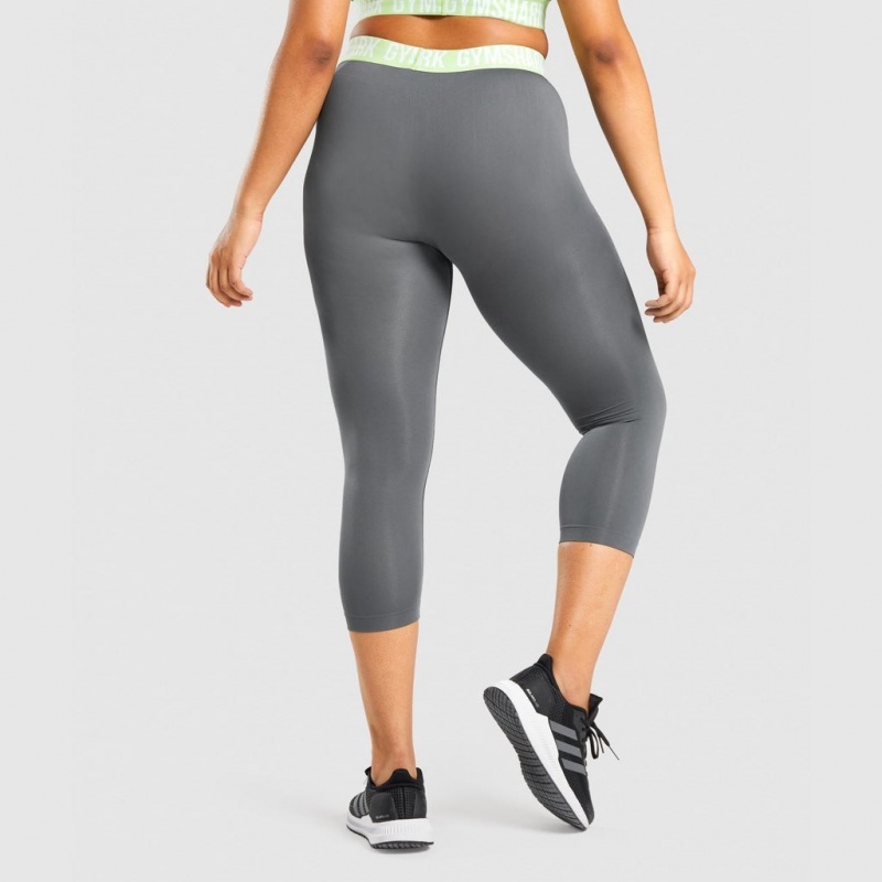 Leggins Gymshark Fit Seamless Cropped Gris | 18HKZSFPL