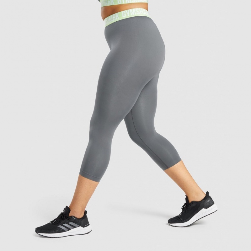 Leggins Gymshark Fit Seamless Cropped Gris | 18HKZSFPL