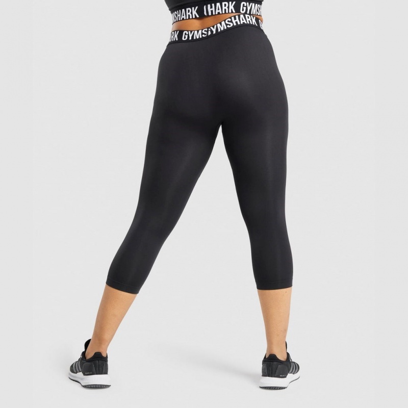 Leggins Gymshark Fit Seamless Cropped Negras | 20XTJKWPC