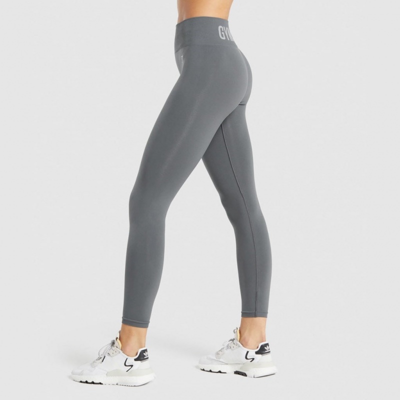 Leggins Gymshark Fit Seamless Mid Rise Charcoal | 49CKLXYDT