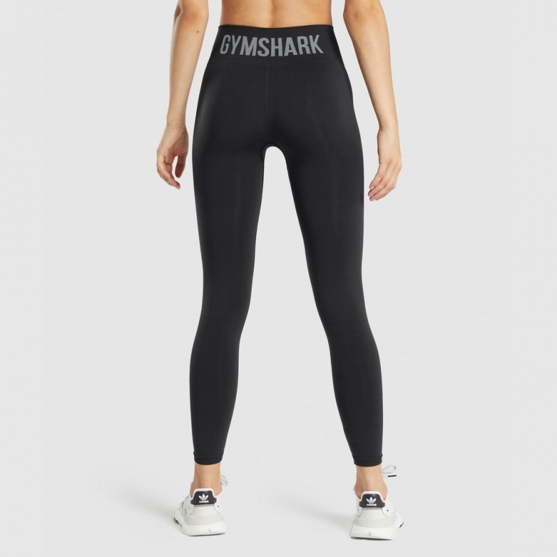 Leggins Gymshark Fit Seamless Mid Rise Negras | 06GQOPAWU