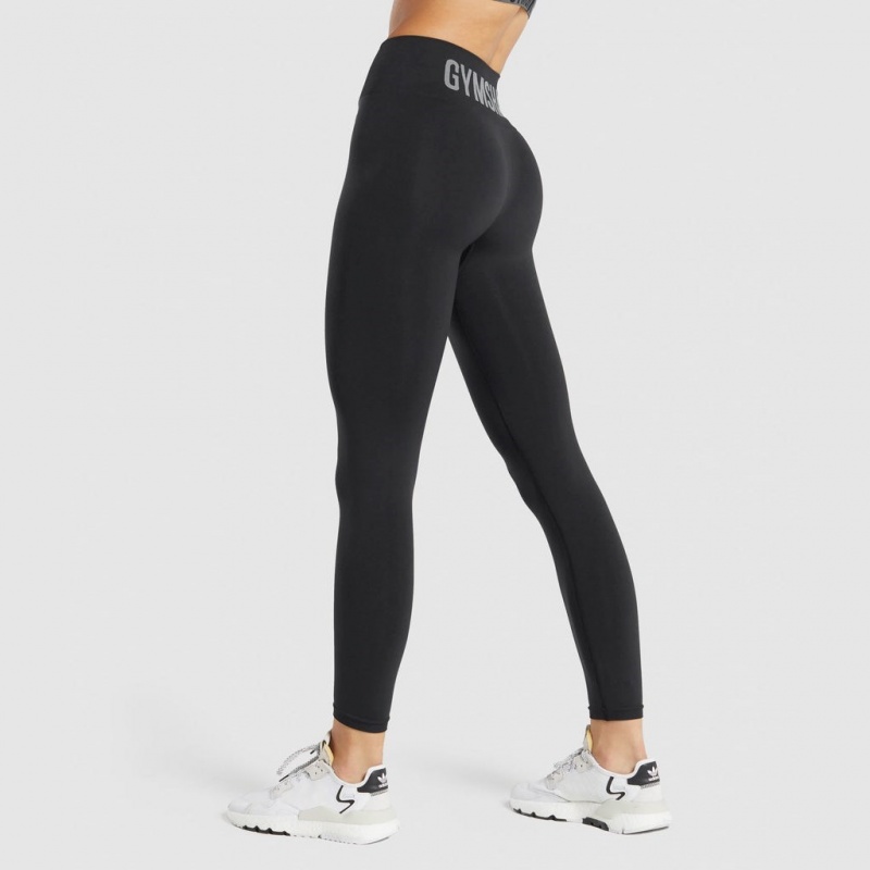 Leggins Gymshark Fit Seamless Mid Rise Negras | 06GQOPAWU