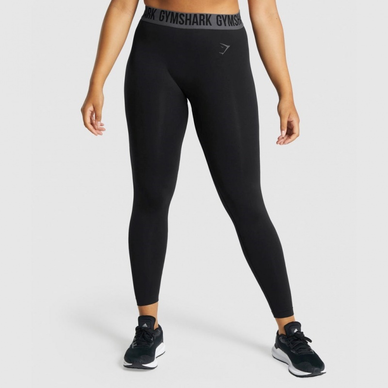 Leggins Gymshark Fit Seamless Negras | 96LITPQYZ