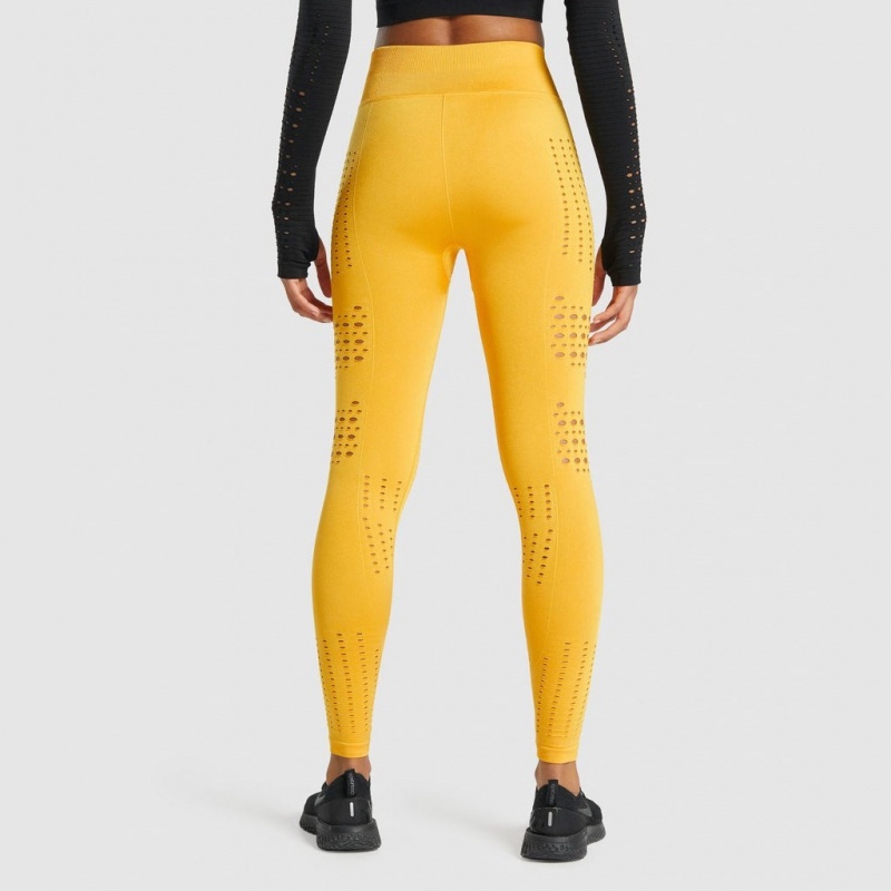Leggins Gymshark Glow Seamless Tights Amarillo | 89VJZBUGQ