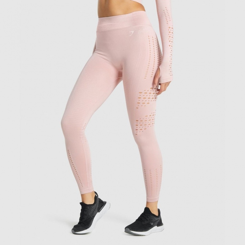 Leggins Gymshark Glow Seamless Tights Rosas Claro | 61TLDHOZV