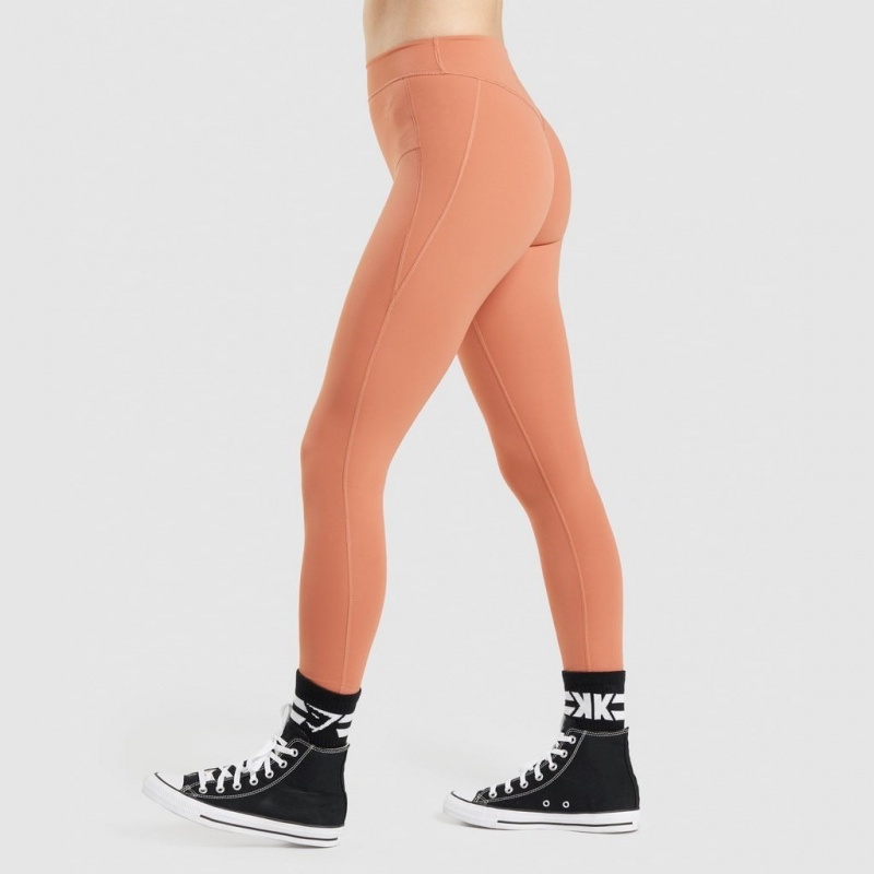Leggins Gymshark KK Fit 7/8 Naranjas | 08DRMETNW