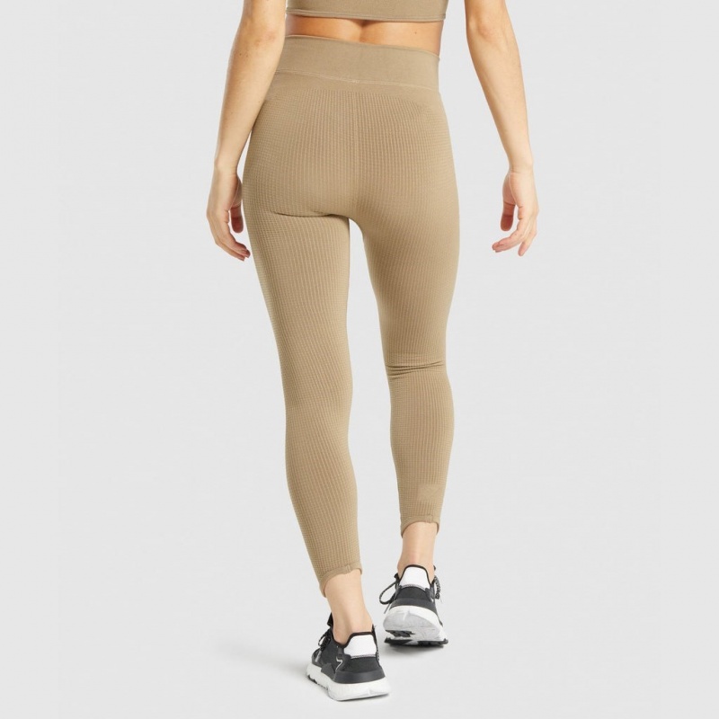 Leggins Gymshark Pause Seamless Marrones | 32SXVEDWC