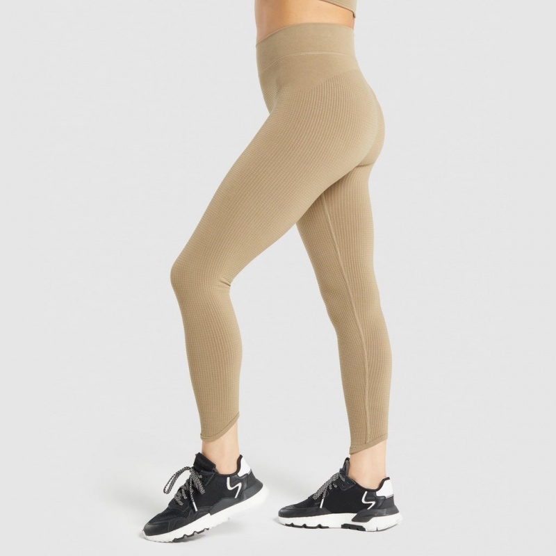 Leggins Gymshark Pause Seamless Marrones | 32SXVEDWC