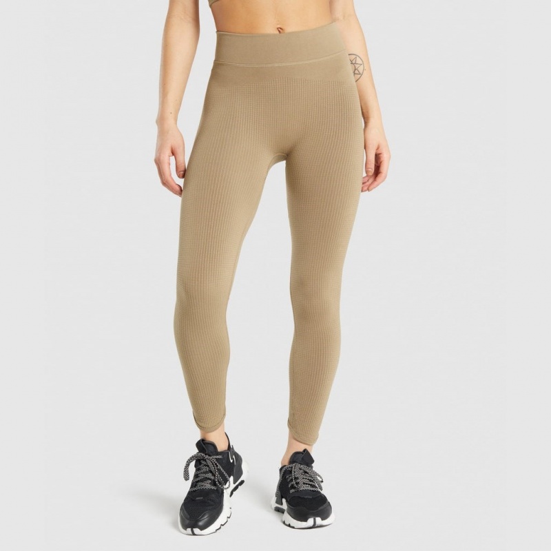 Leggins Gymshark Pause Seamless Marrones | 32SXVEDWC
