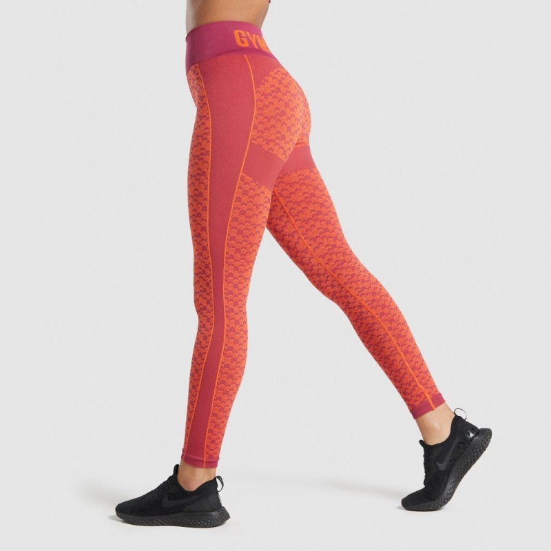 Leggins Gymshark WTFlex Seamless High Waisted Chevron | 23NGVAHQU