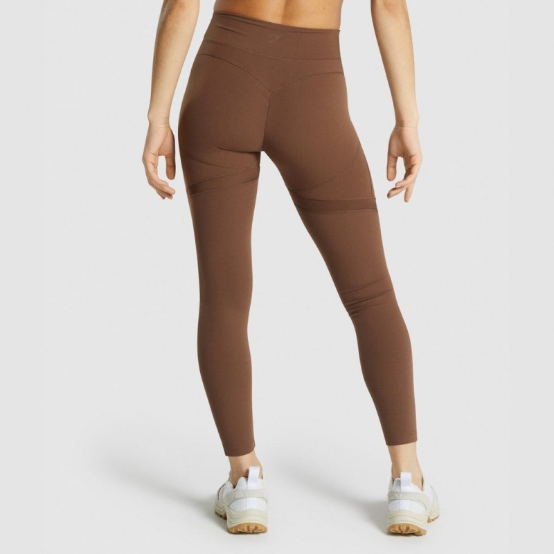 Leggins Gymshark Whitney Mesh Marrones | 07ABZFETX