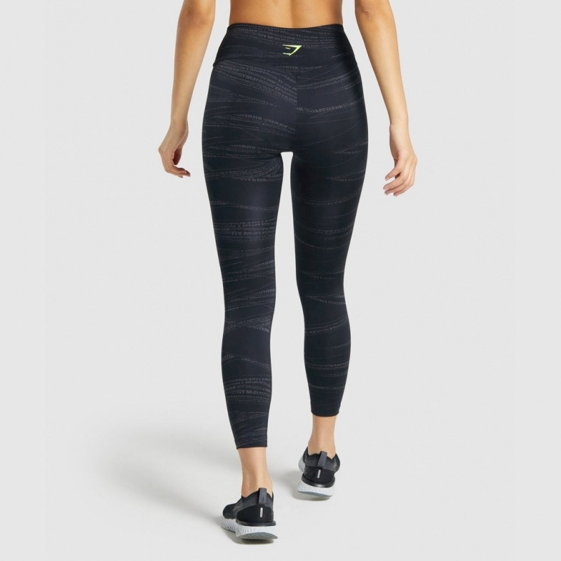 Leggins Gymshark Zone Estampadas Negras Gris | 27ODTZFQM