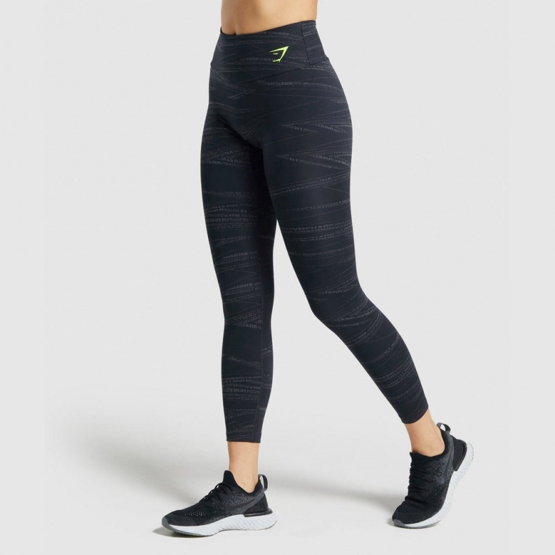 Leggins Gymshark Zone Estampadas Negras Gris | 27ODTZFQM