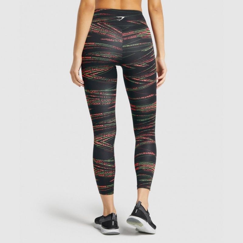 Leggins Gymshark Zone Estampadas Negras | 49XZJATVG