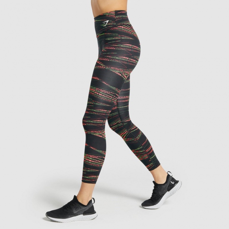 Leggins Gymshark Zone Estampadas Negras | 49XZJATVG