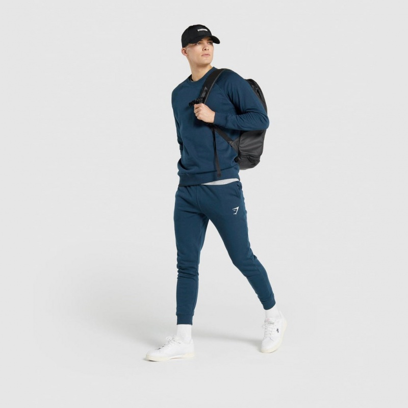 Pantalones Jogger Gymshark Crest Azul Marino | 21BTWOJXU