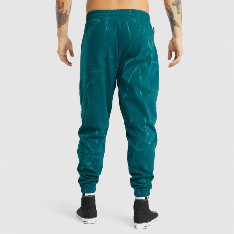 Pantalones Jogger Gymshark Power Teal Print | 68UGEBPVY