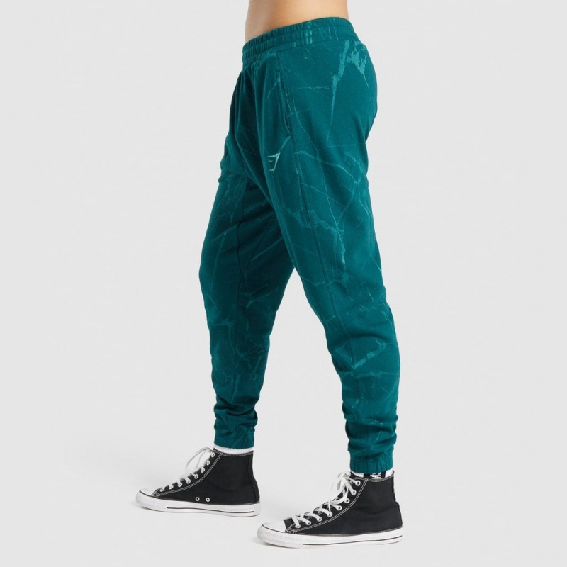 Pantalones Jogger Gymshark Power Teal Print | 68UGEBPVY