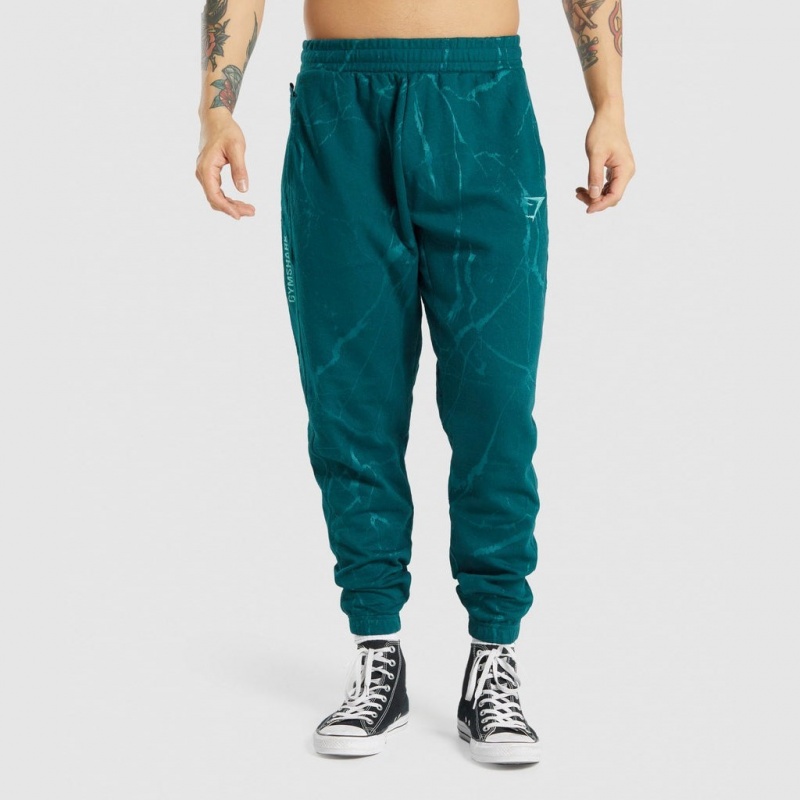 Pantalones Jogger Gymshark Power Teal Print | 68UGEBPVY